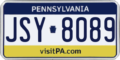 PA license plate JSY8089