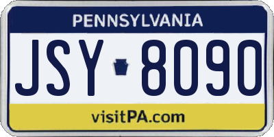 PA license plate JSY8090