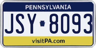 PA license plate JSY8093