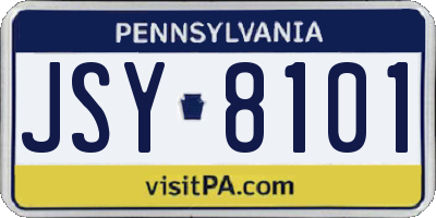 PA license plate JSY8101