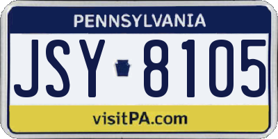 PA license plate JSY8105