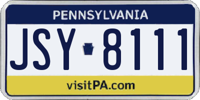 PA license plate JSY8111
