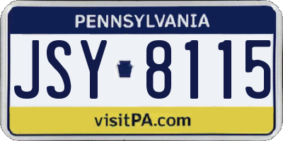 PA license plate JSY8115