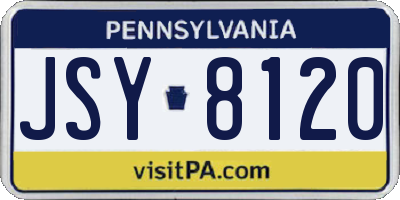 PA license plate JSY8120