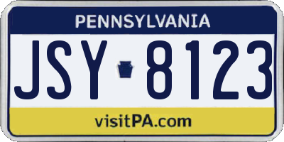 PA license plate JSY8123