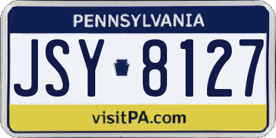PA license plate JSY8127