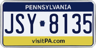 PA license plate JSY8135