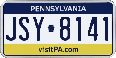 PA license plate JSY8141