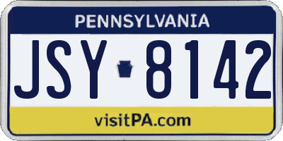 PA license plate JSY8142