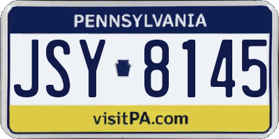 PA license plate JSY8145