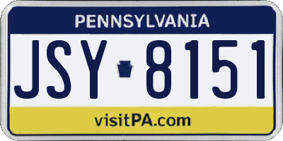 PA license plate JSY8151