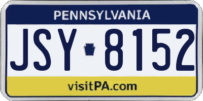 PA license plate JSY8152