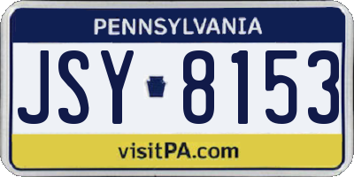 PA license plate JSY8153