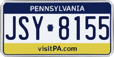 PA license plate JSY8155