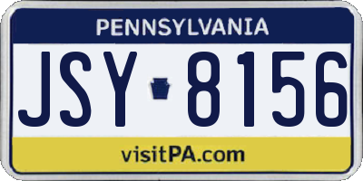 PA license plate JSY8156