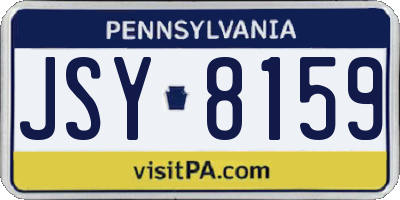PA license plate JSY8159