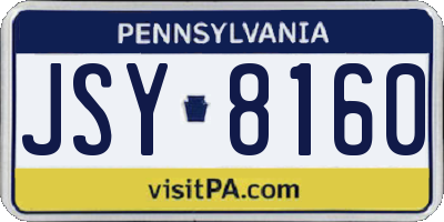 PA license plate JSY8160