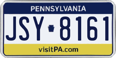 PA license plate JSY8161