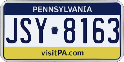 PA license plate JSY8163
