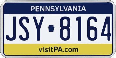 PA license plate JSY8164