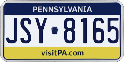 PA license plate JSY8165