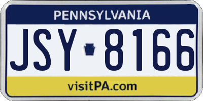 PA license plate JSY8166