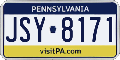 PA license plate JSY8171