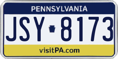 PA license plate JSY8173