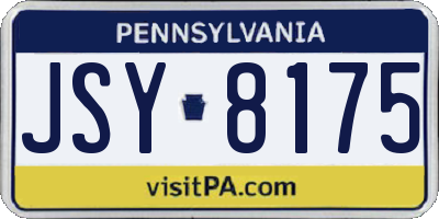 PA license plate JSY8175