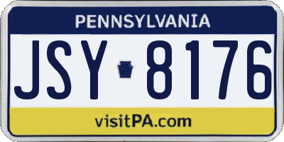 PA license plate JSY8176