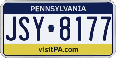 PA license plate JSY8177