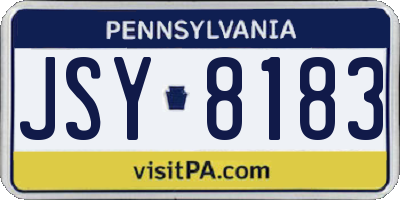 PA license plate JSY8183