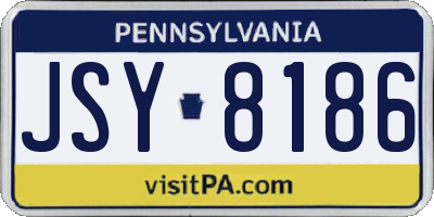 PA license plate JSY8186