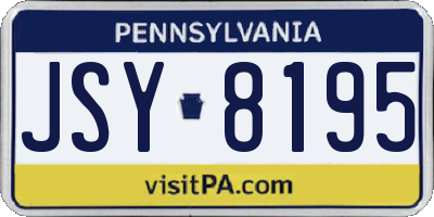 PA license plate JSY8195