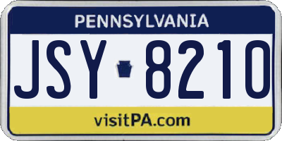 PA license plate JSY8210