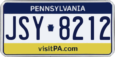 PA license plate JSY8212