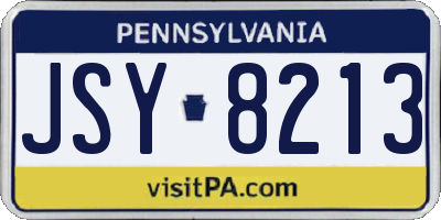 PA license plate JSY8213