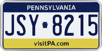 PA license plate JSY8215