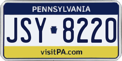 PA license plate JSY8220