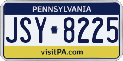 PA license plate JSY8225