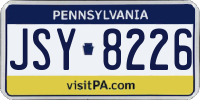 PA license plate JSY8226