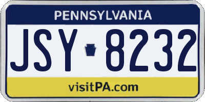 PA license plate JSY8232