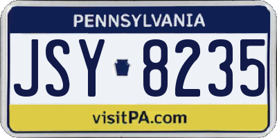 PA license plate JSY8235