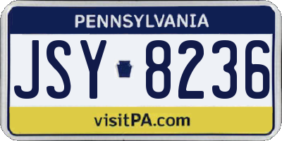 PA license plate JSY8236