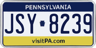 PA license plate JSY8239