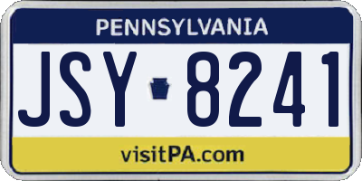 PA license plate JSY8241