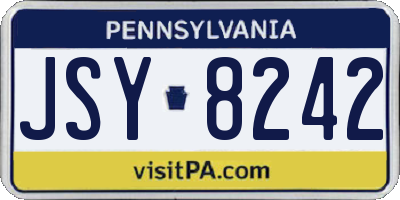 PA license plate JSY8242