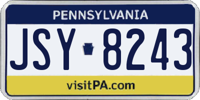 PA license plate JSY8243