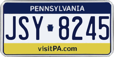 PA license plate JSY8245