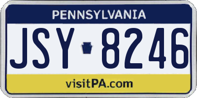 PA license plate JSY8246